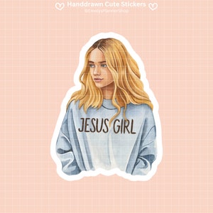 Ragazza Gesù Adesivo Vinile Versetto della Bibbia Confezione di adesivi Adesivi di fede Decalcomania religiosa Etichetta cristiana Magneti delle Scritture Ispiratori 018