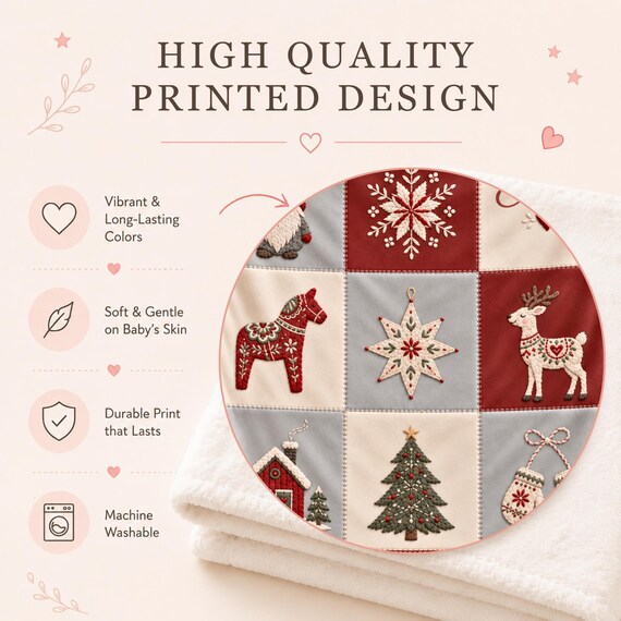Scandinavian Christmas Baby Blanket – photo 4