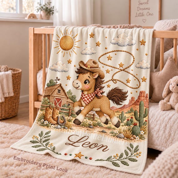 Cowboy Pony Baby Blanket – photo 3