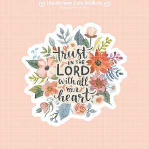 Christian Stickers Trust in the Lord Bible Verse Pack Faith Decals Religious Labels Scripture Magnets Inspirational Stickers 010
