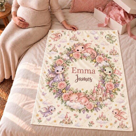 Pink Dragon Baby Blanket – photo 3