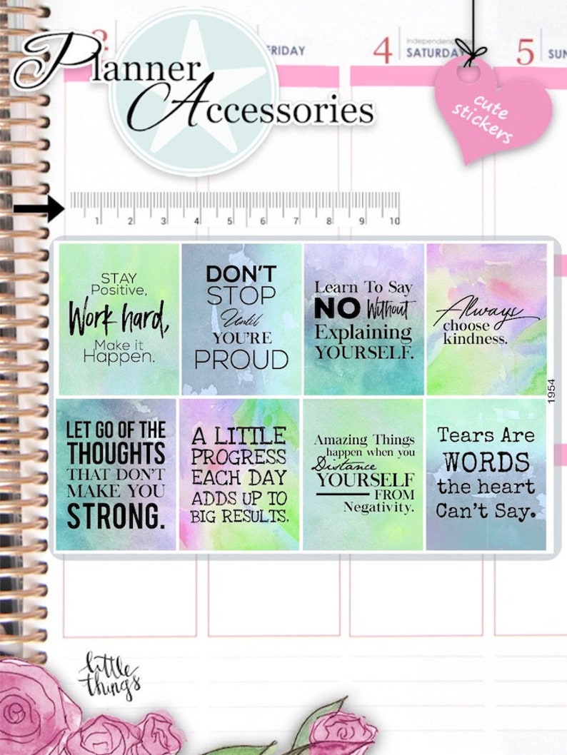 Motivational Quote Planner Stickers Quotes Stickers Etsy