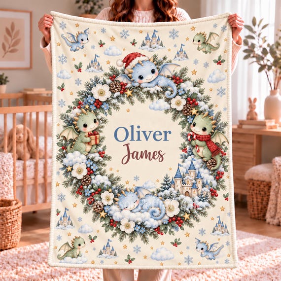Christmas Dragon Baby Blanket – photo 2