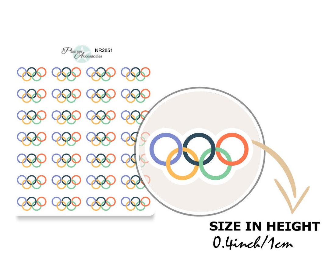 Olympic Rings Sticker Sheet Planner Stickers Olympic Games Etsy