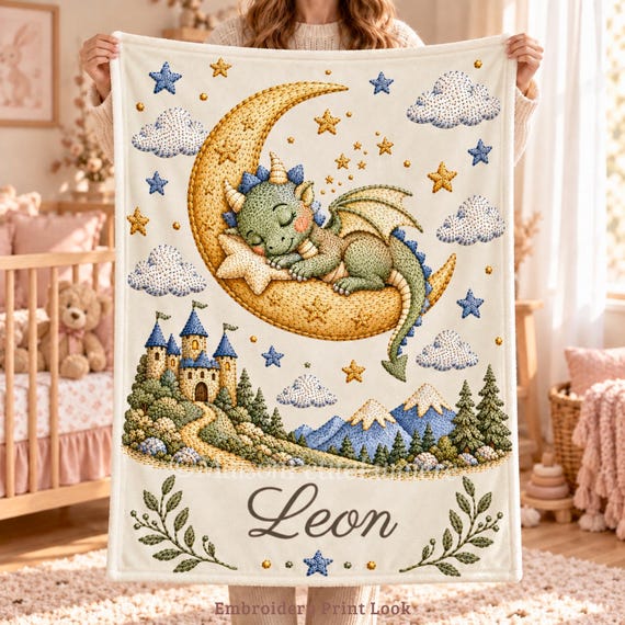 Dragon Baby Blanket for First Birthday