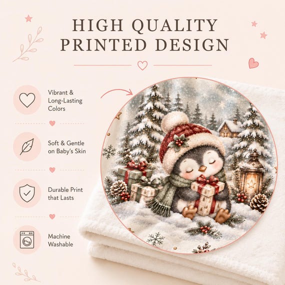 Christmas Penguin Baby Blanket – photo 2