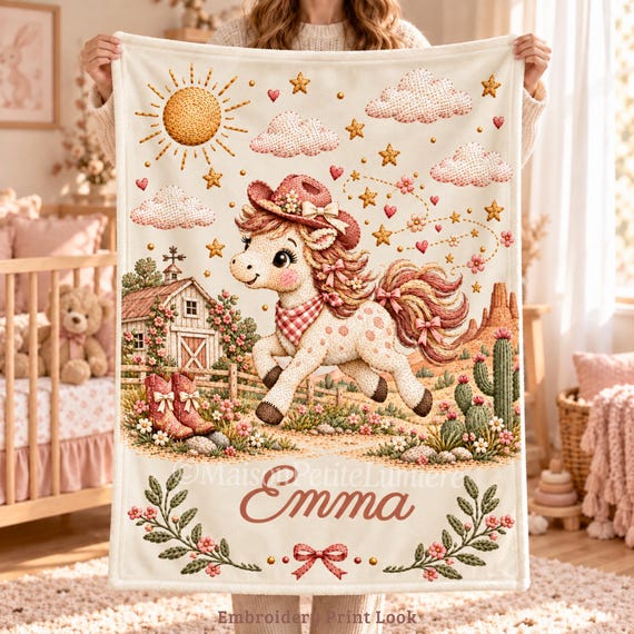 Cute Pony Baby Blanket for Babyshower Party