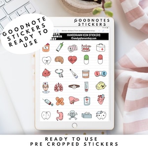 Doctor Digital Sticker Pack  | Goodnotes Stickers, Health, Nursing, Medical Trackers and More!