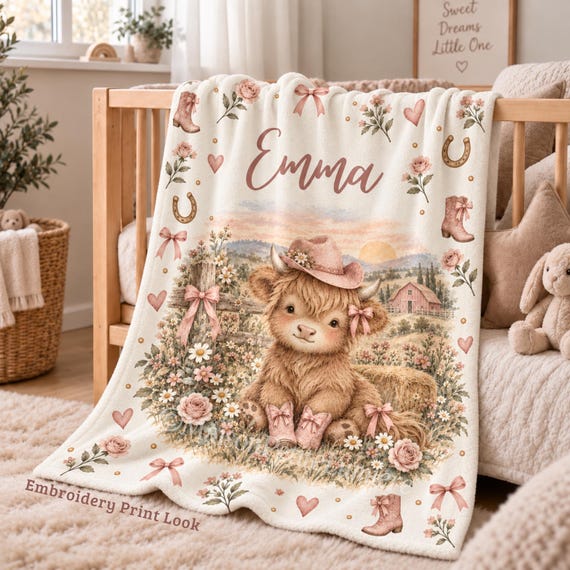 Highland Cow Baby Blanket