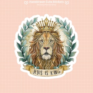 Christelijke sticker Jezus is koning Bijbelstickerpakket Geloof Liefde religieuze sticker label Schrift Citaat inspireren geloofsdagboek Planner 046