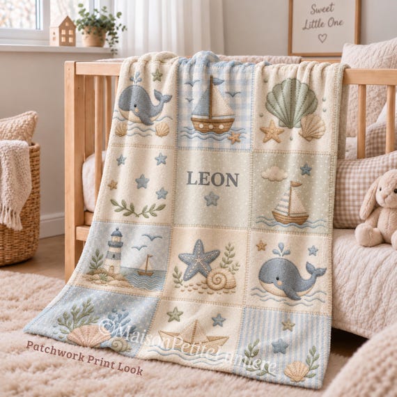 Nautical Whale Baby Blanket