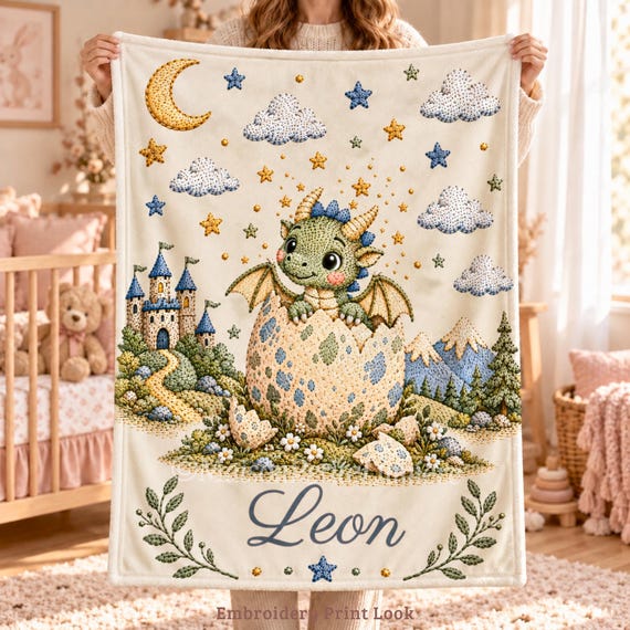 Green Dragon Baby Blanket