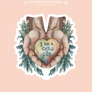 Christian sticker i am a child of god decal bible verse stickerwater bottle sticker religious decal vinyl sticker worship sticker 047