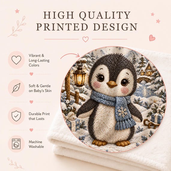 Christmas Penguin Baby Blanket – photo 2
