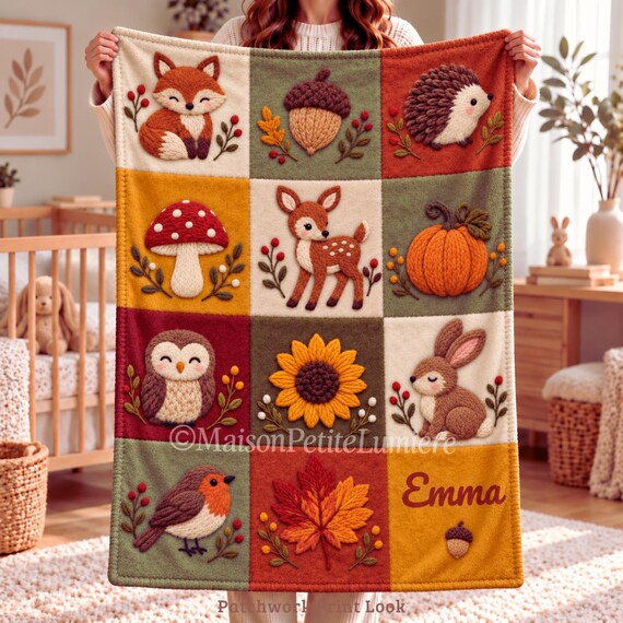 Autumn Woodland Baby Blanket – photo 2