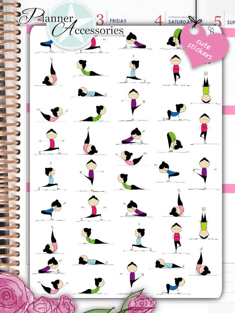 Fitness Stickers Exercise Stickers Workout Stickers Etsy
