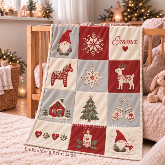 Scandinavian Christmas Baby Blanket – photo 2