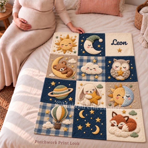 Celestial Sleepy Animals Baby Blanket – photo 3