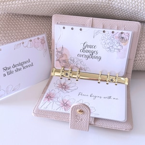 A6 Dashboard Set van 3 Bloemen Quote Kaarten Gelamineerde & Geperforeerde Planner Cover met Citaat Handgemaakte Tabbladen | EPS 002