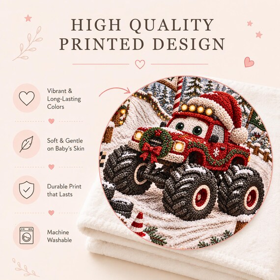 Monster Truck Baby Blanket – photo 2