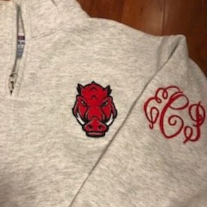 Monogrammed Arkansas Razorbacks Quarter-zip