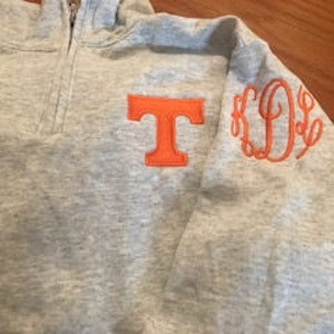 Monogrammed Tennessee Quarter Zip Sweatshirt