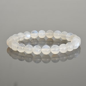 100% Pure Natural Blue Moonstone 8mm High Grade Beaded Healing Gemstone Bracelet