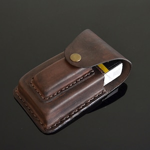 Custodia per accendino BIC in pelle personalizzata fatta a mano, accessori per sigarette