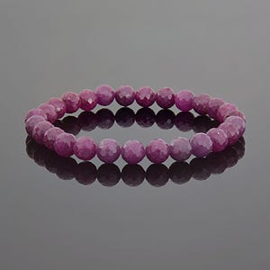 Genuine Faceted Ruby Bracelet (7–8 mm) – Custom Sized | Valentine’s Day Gift