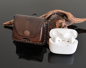 Airpods Pro 2 & 3 Genuine Handmade Leather Case Pouch Personalized Engraved