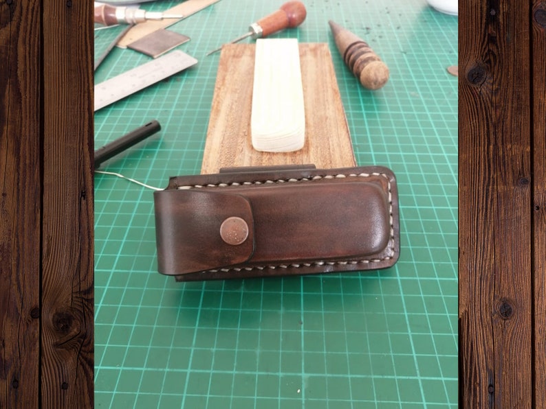 Horizontal Pocket Knife Sheath Personalized Leather Folding Etsy