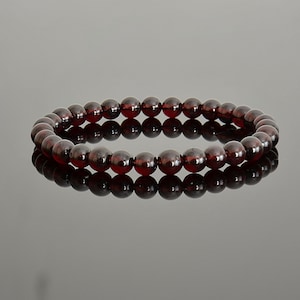 Real Genuine Dark Red Garnet Natural 5mm Gemstone Beaded Bracelet