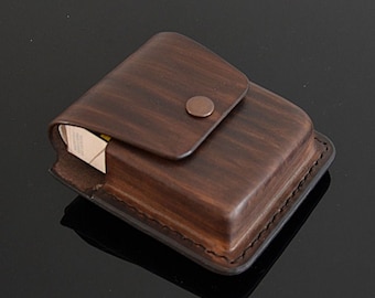 Leather Cigarette BIC Lighter Case Holder for 100s King Size Slim Size Custom