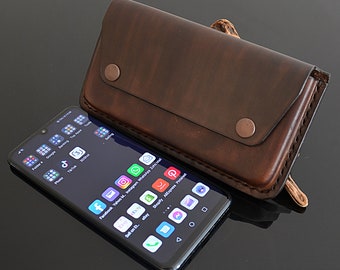 Premium Leather Horizontal iPhone 12 13 14 15 Pro Max Galaxy S20 S21 S22 s23 Note 10 20 Ultra Cell Phone Belt Case Holster Pouch