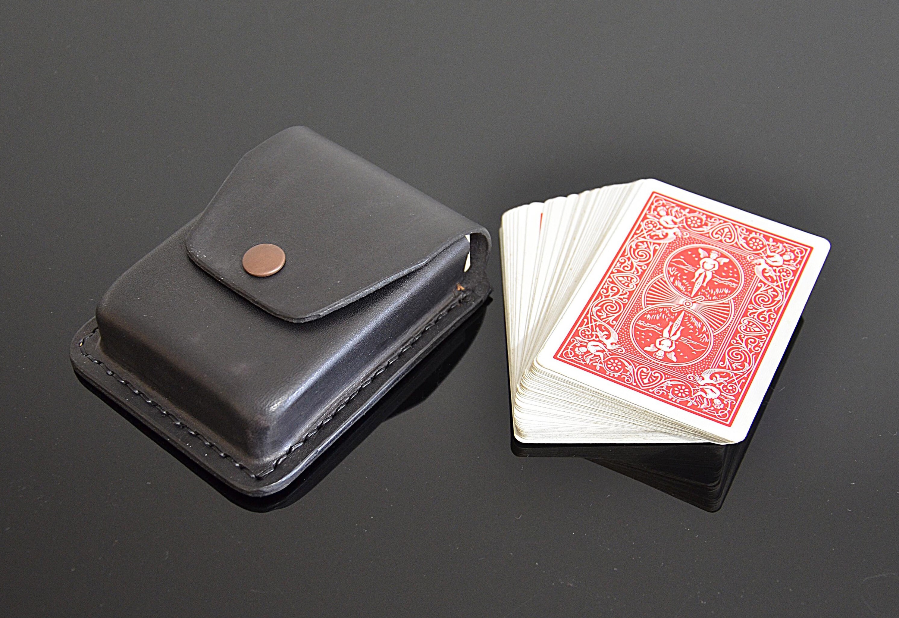 Personalized Leather Playing Card Holder Playing Card Box Etsy