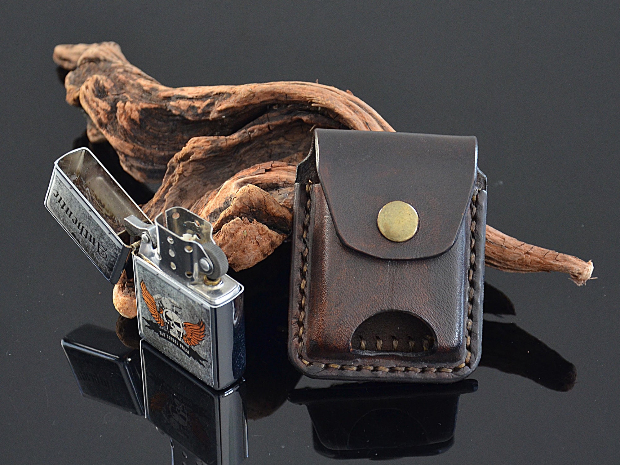 Real Leather Lighter Case Pouch for Zippo, Custom made Lighter