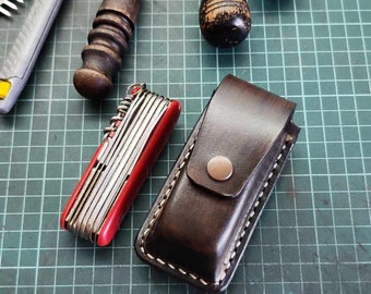 Swiss Army Knife Sheath Handmade Genuine Leather Victorinox Swiss Champ Holster Pouch