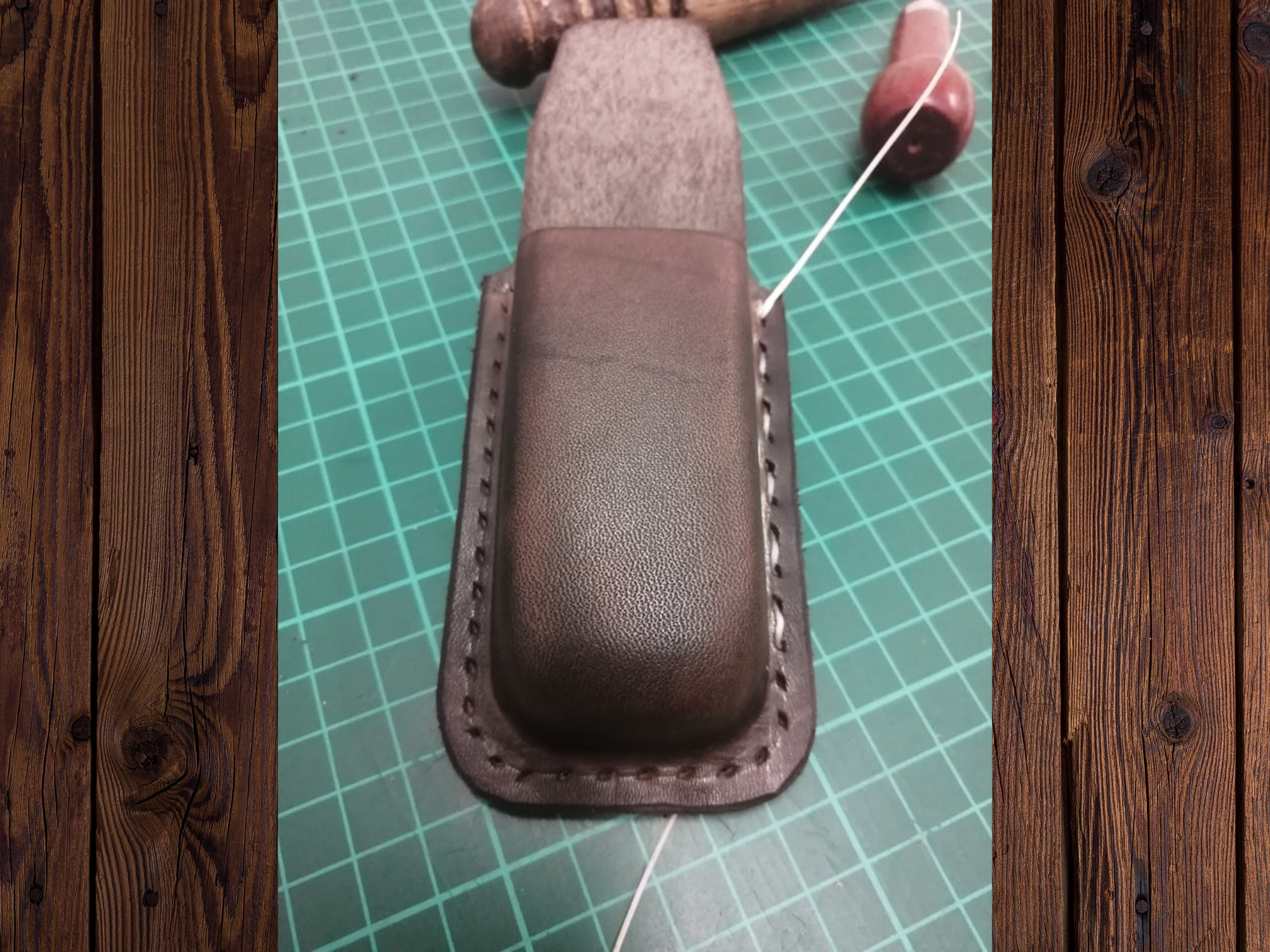 Horizontal Pocket Knife Sheath Personalized Leather Folding Etsy