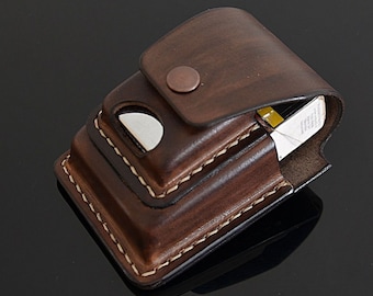 Leder Zigarettenanzünder Etui Halter Box Gürteltasche Handmade für 100s Slim King Size Custom Size