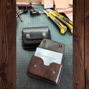 Porta biglietti da visita personalizzato in vera pelle premium, regalo per il nuovo lavoro