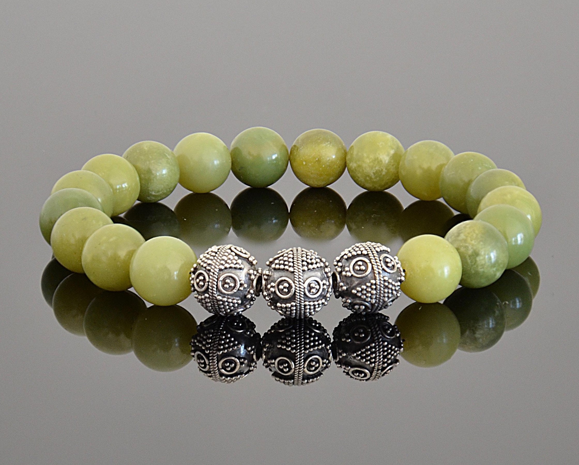Mens Jade Bracelet Men Light Green Jade Bracelet for Men 10mm Etsy