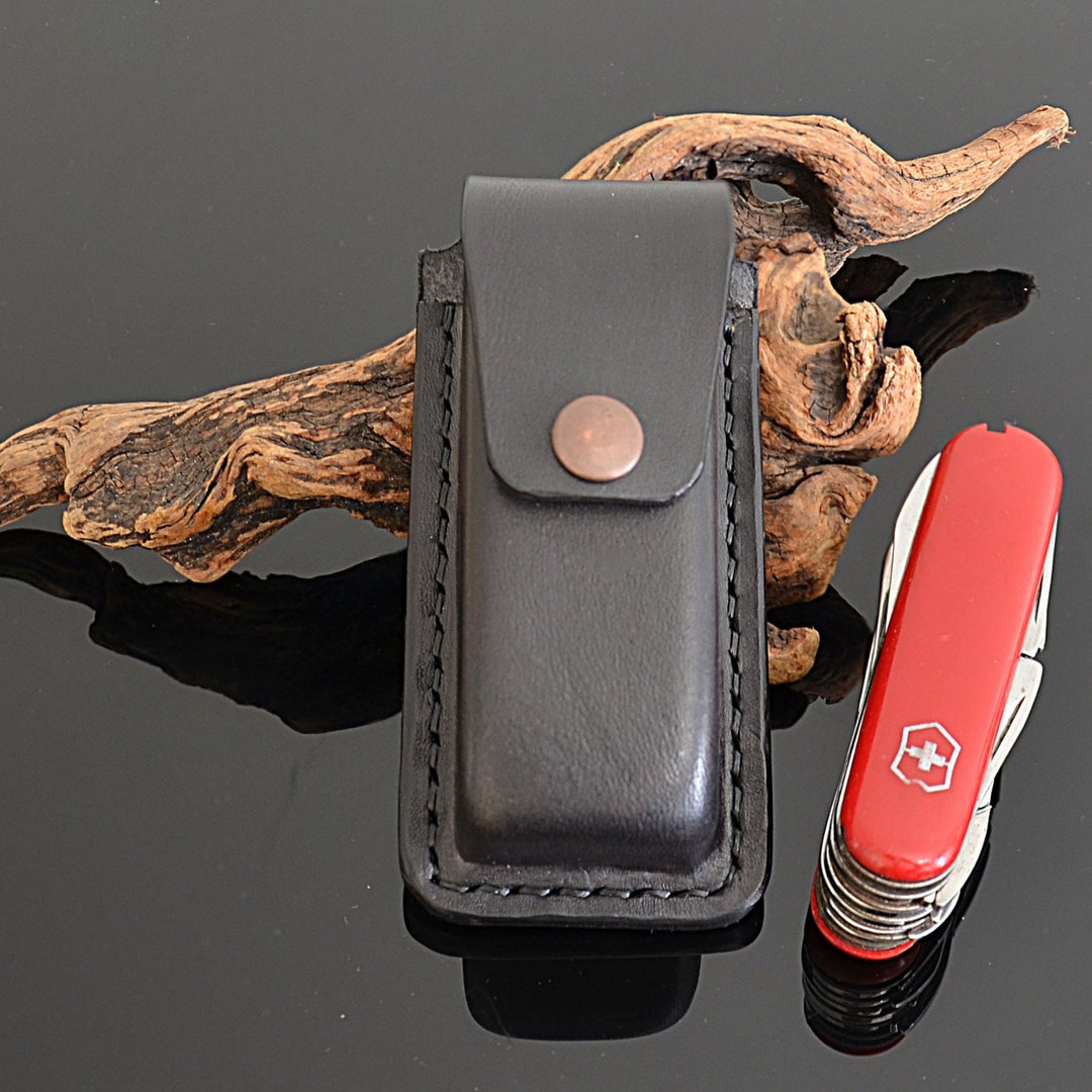 Handmade Genuine Leather Swiss Champ Sheath Custom Swiss Army Knife