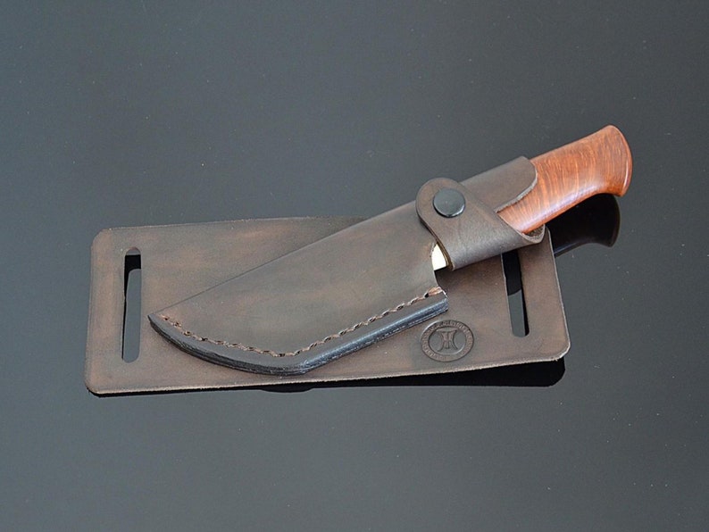 Horizontal Leather Knife Sheath Cross Draw Leather Belt Sheath Etsy