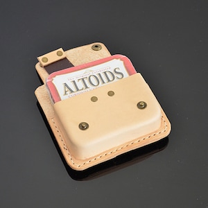 Marsupio da cintura Altoids Bushcraft EDC personalizzato in pelle naturale modellata a umido