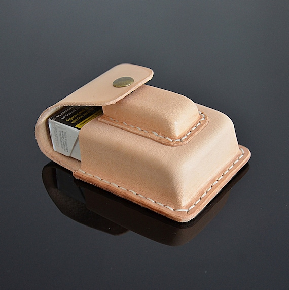BIC Lighter Leather Cigarette Case Personalized Handmade Wet Molded