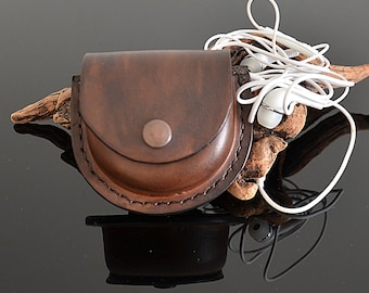 Etui ceinture pour écouteurs en cuir véritable, étui pour écouteurs personnalisés