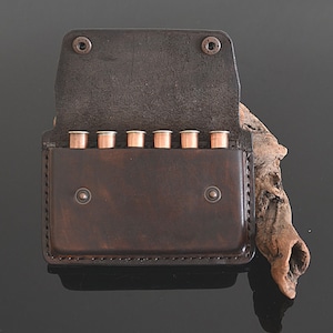 Cartridge Belt Ammo Pouch Holder Genuine Leather Custom Ammunition Rifle Hunting Shell Holder Bag