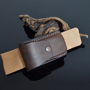 Fodero per coltello tascabile orizzontale Fodero per cintura in pelle personalizzato per coltello pieghevole