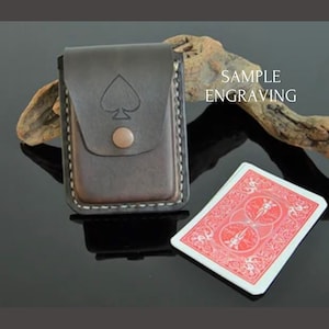 Porte-cartes à jouer en cuir personnalisé, boîte à cartes, cadeaux de poker, boîte à cartes magique