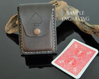 Personalized Leather Playing Card Case: Hand-stitched Deck Box